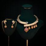 Elegant jewelry set on display