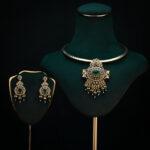Elegant jewelry display on mannequin